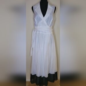 Jones New York sleeveless white midi wrap dress